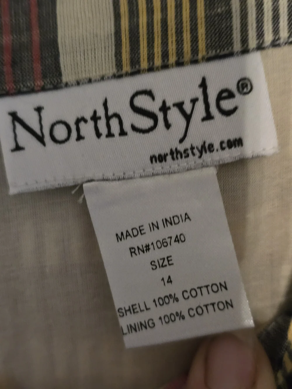 NorthStyle Sleeveless Patchwork Plaid Midi Dress in Red, Yellow & Green Size 14 - Picture 2 of 3